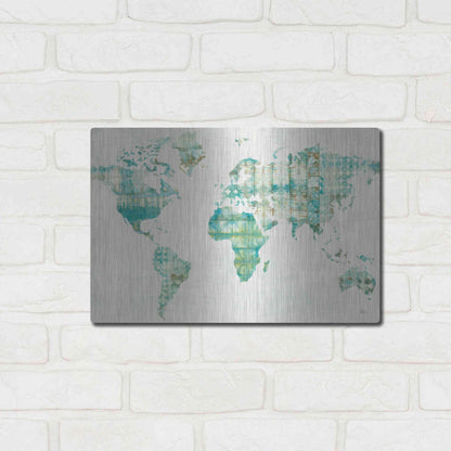 Luxe Metal Art 'Kanari Map' by Melissa Averinos, Metal Wall Art,16x12