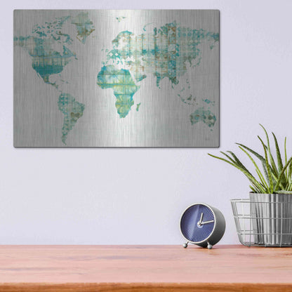 Luxe Metal Art 'Kanari Map' by Melissa Averinos, Metal Wall Art,16x12