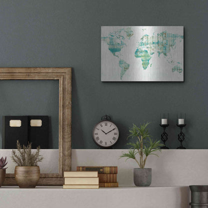 Luxe Metal Art 'Kanari Map' by Melissa Averinos, Metal Wall Art,16x12