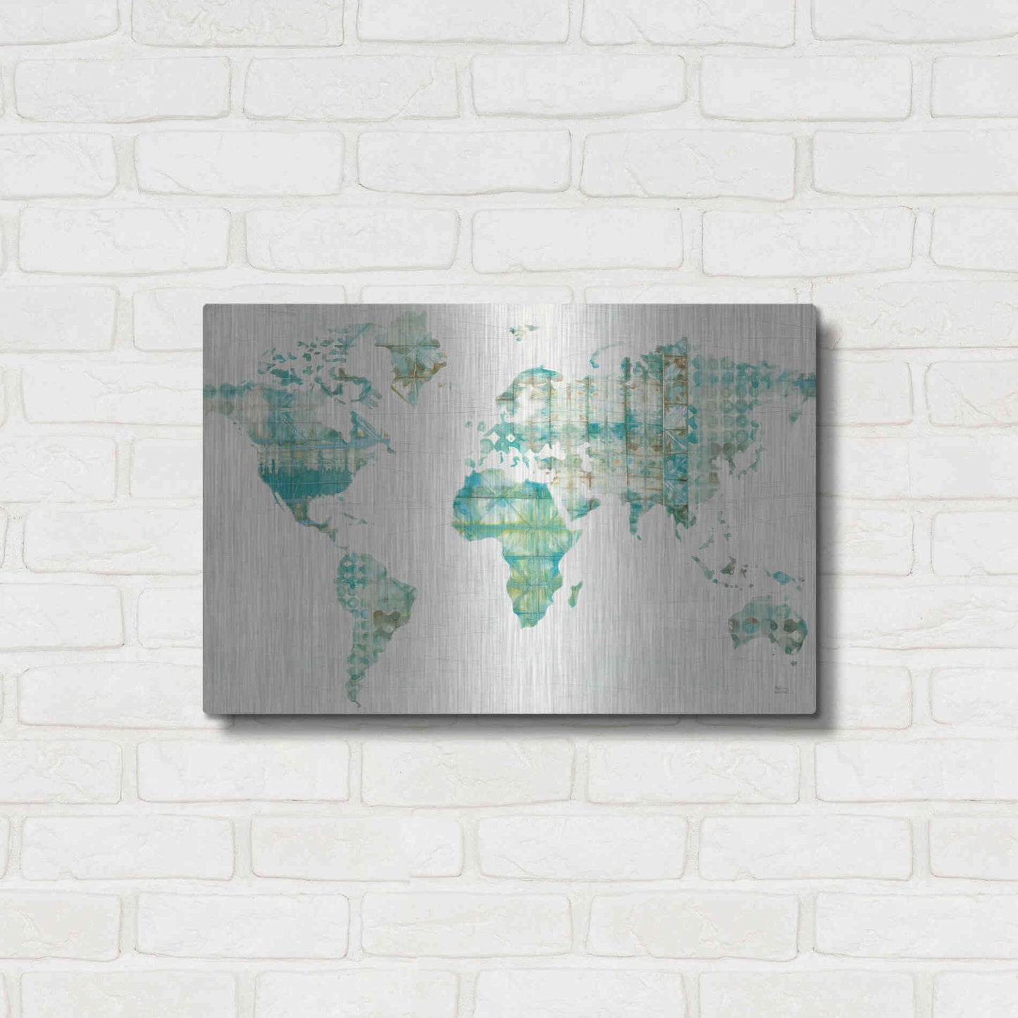 Luxe Metal Art 'Kanari Map' by Melissa Averinos, Metal Wall Art,24x16