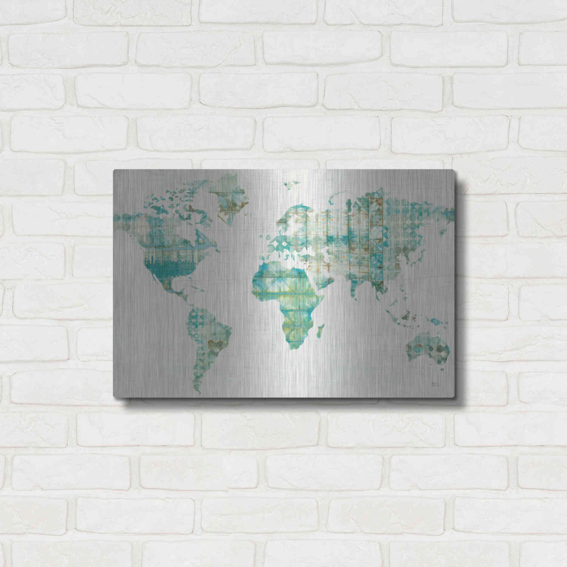 Luxe Metal Art 'Kanari Map' by Melissa Averinos, Metal Wall Art,24x16