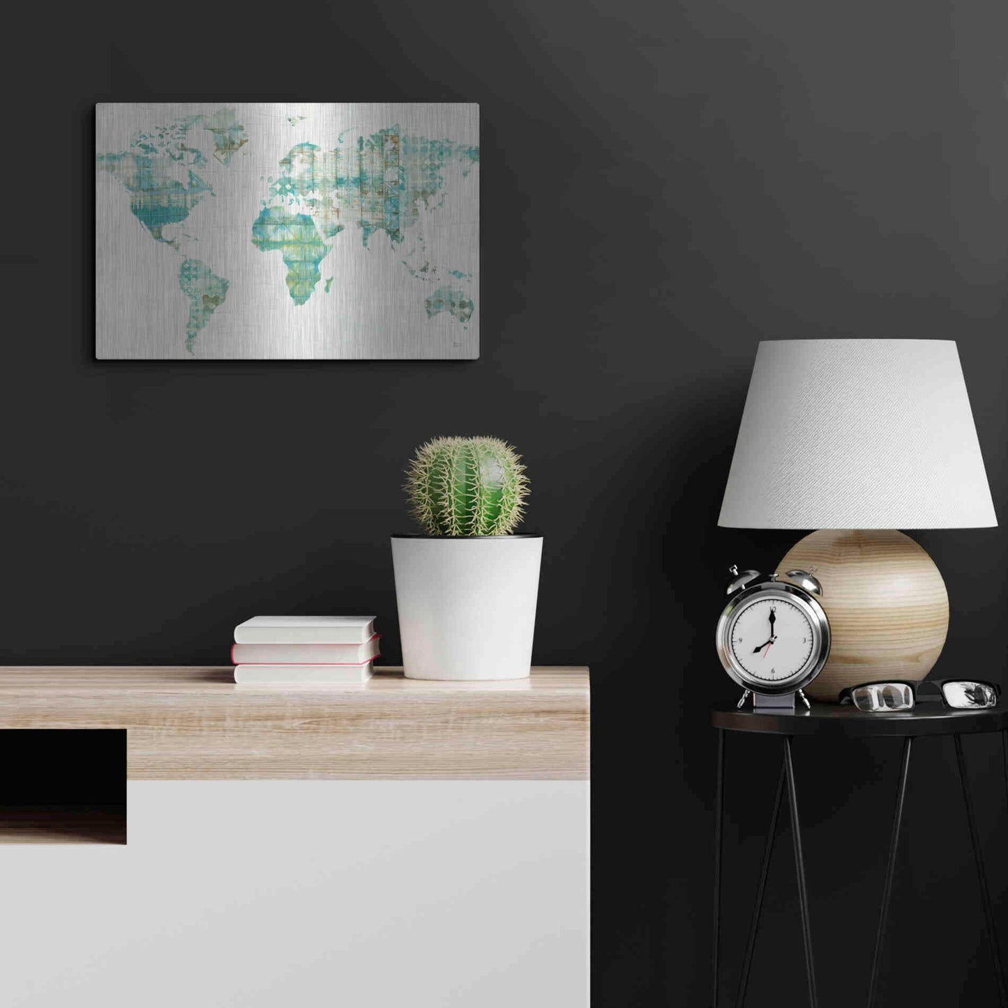 Luxe Metal Art 'Kanari Map' by Melissa Averinos, Metal Wall Art,24x16