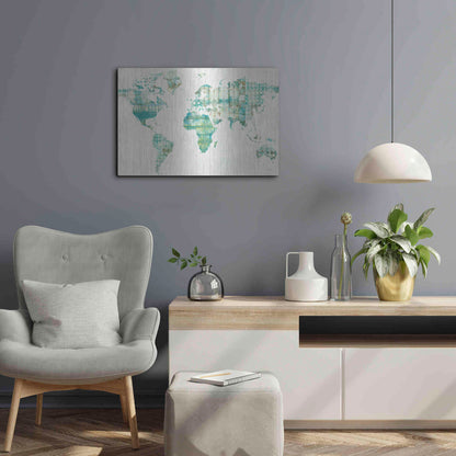 Luxe Metal Art 'Kanari Map' by Melissa Averinos, Metal Wall Art,24x16