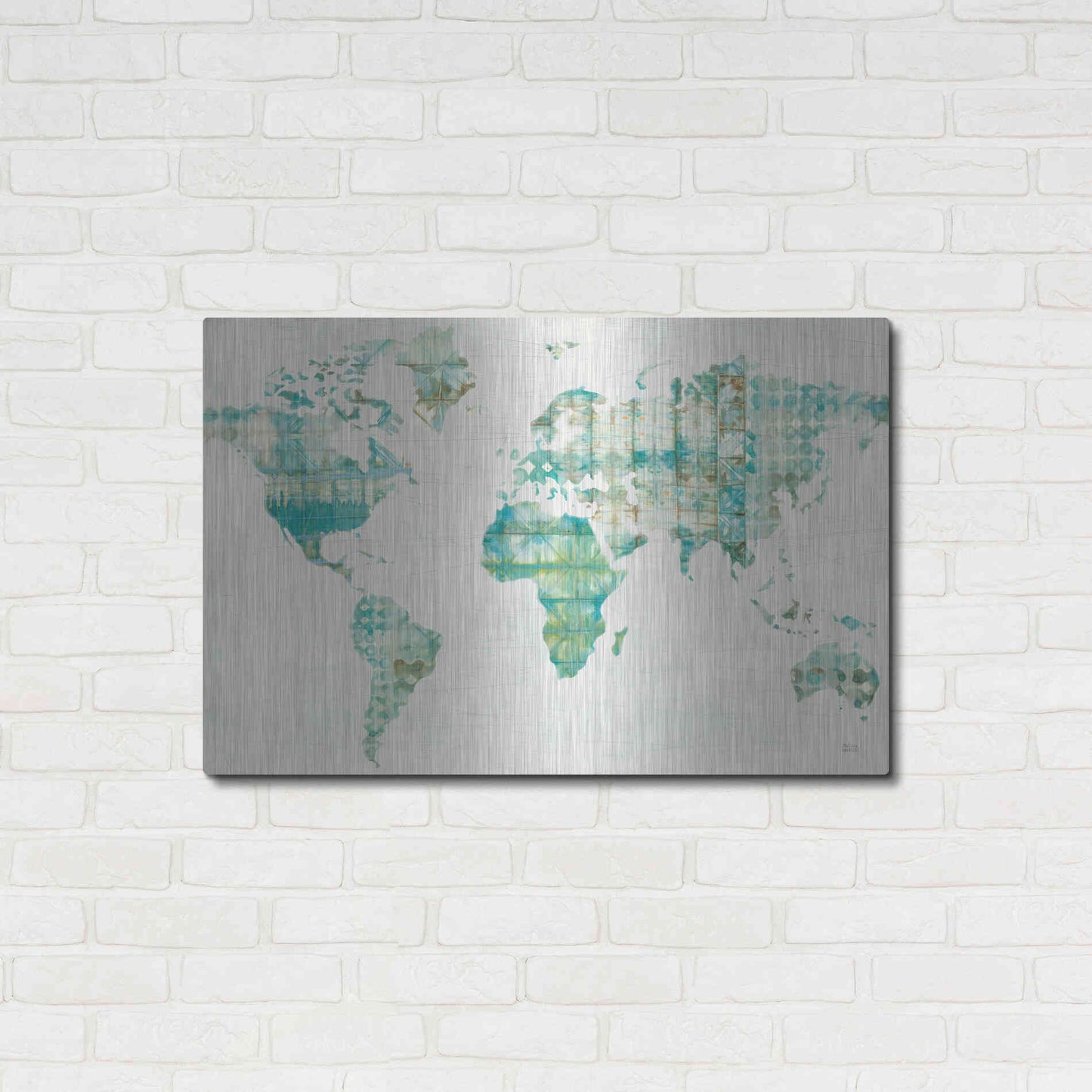 Luxe Metal Art 'Kanari Map' by Melissa Averinos, Metal Wall Art,36x24