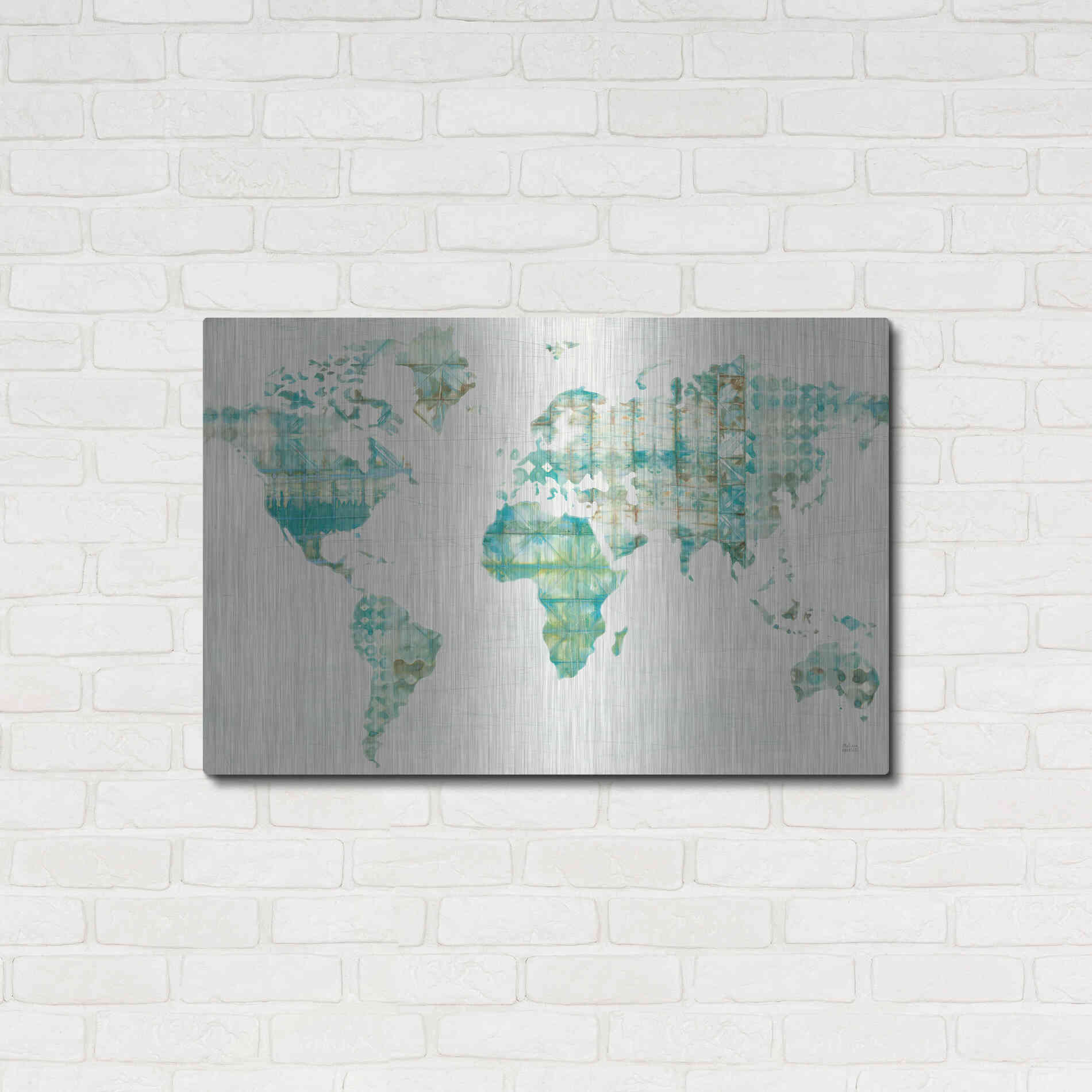 Luxe Metal Art 'Kanari Map' by Melissa Averinos, Metal Wall Art,36x24