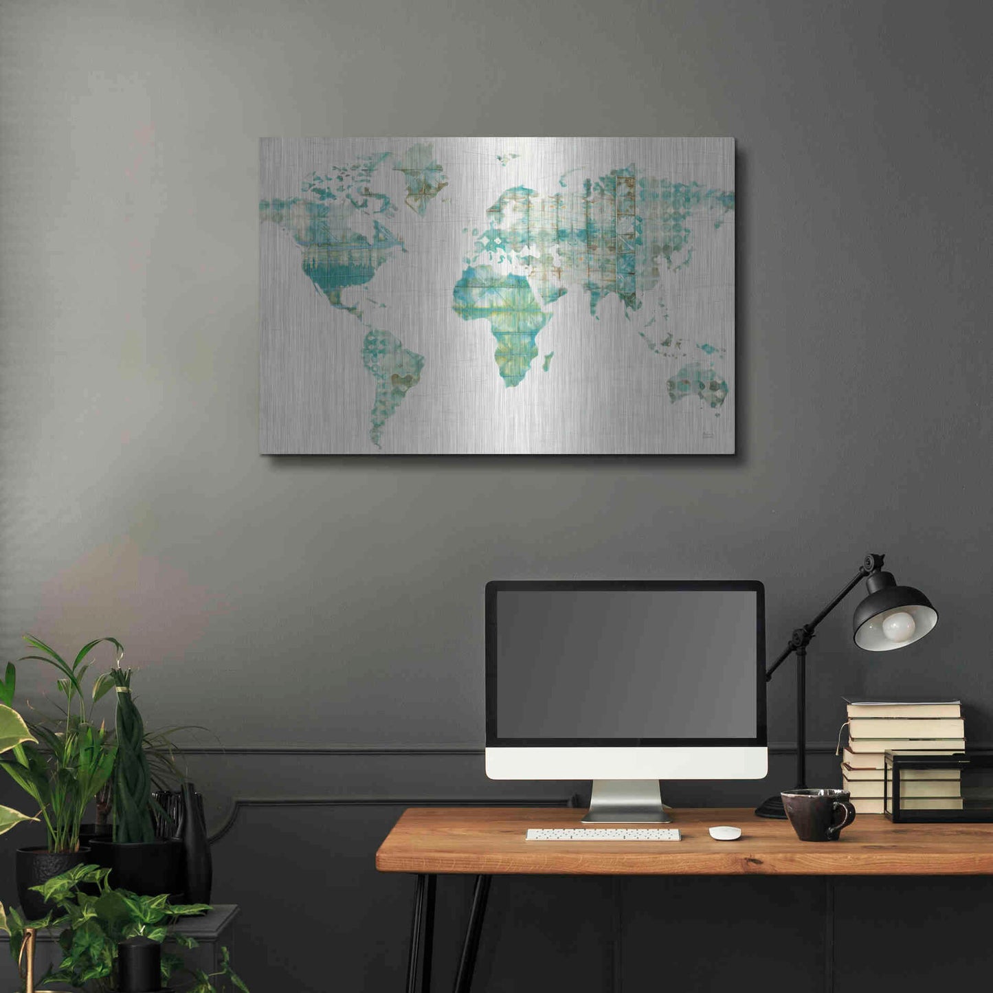 Luxe Metal Art 'Kanari Map' by Melissa Averinos, Metal Wall Art,36x24