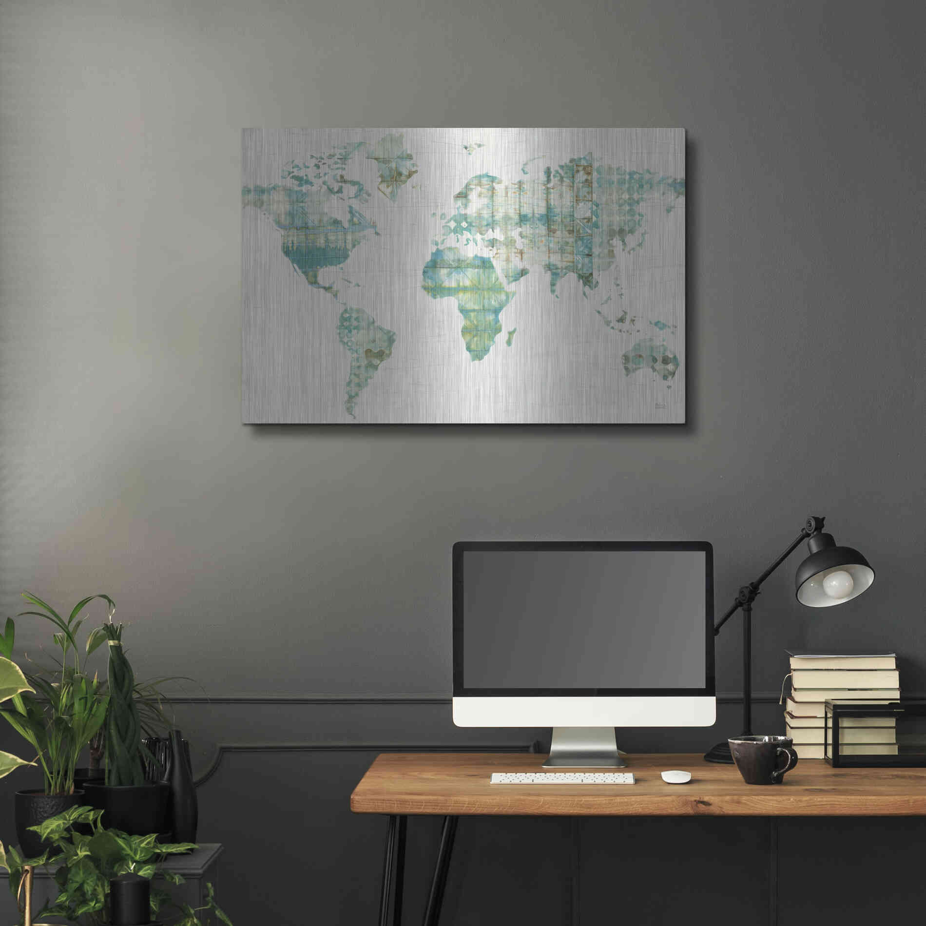 Luxe Metal Art 'Kanari Map' by Melissa Averinos, Metal Wall Art,36x24