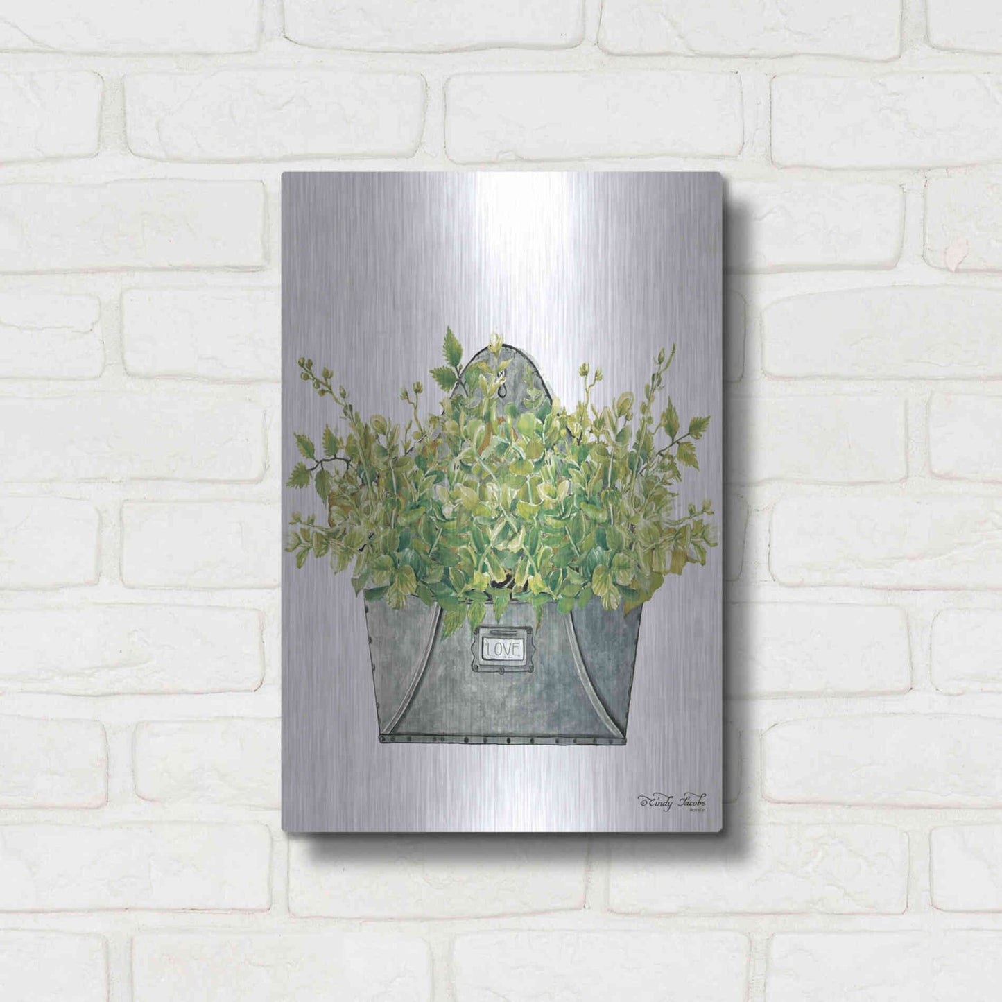 Luxe Metal Art 'Love Wall Box' by Cindy Jacobs, Metal Wall Art,12x16