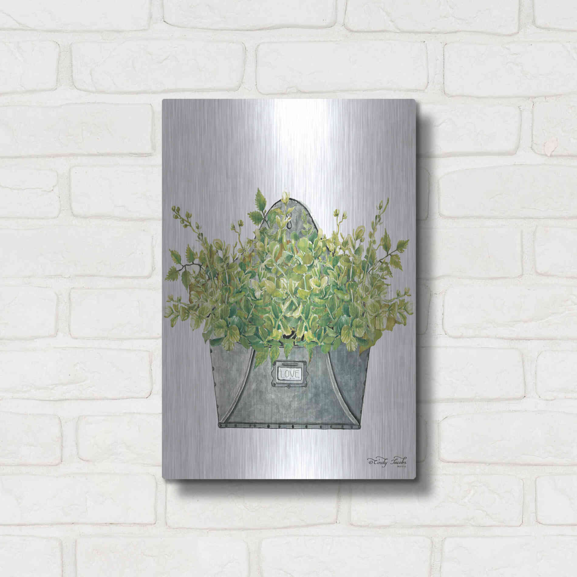 Luxe Metal Art 'Love Wall Box' by Cindy Jacobs, Metal Wall Art,12x16