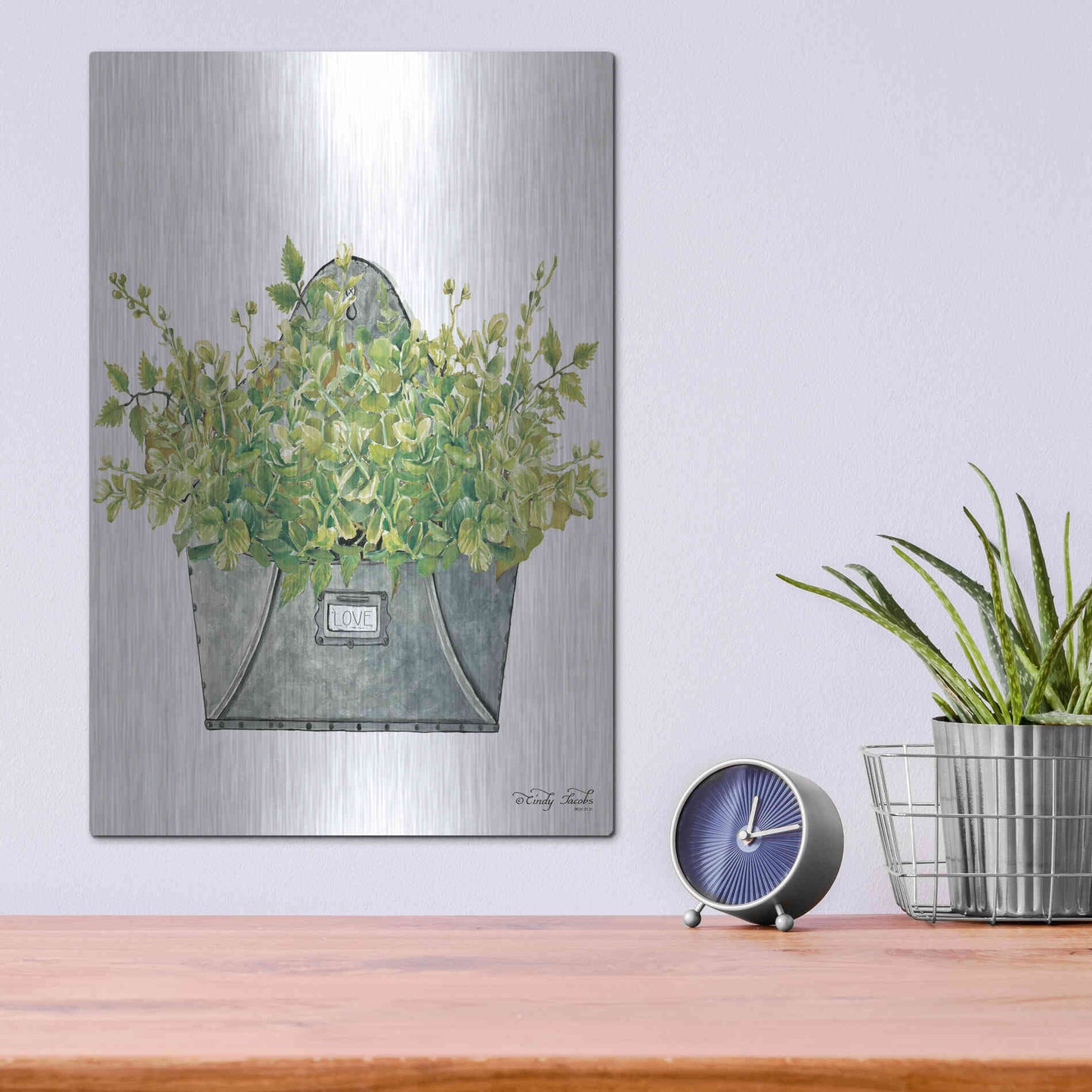 Luxe Metal Art 'Love Wall Box' by Cindy Jacobs, Metal Wall Art,12x16