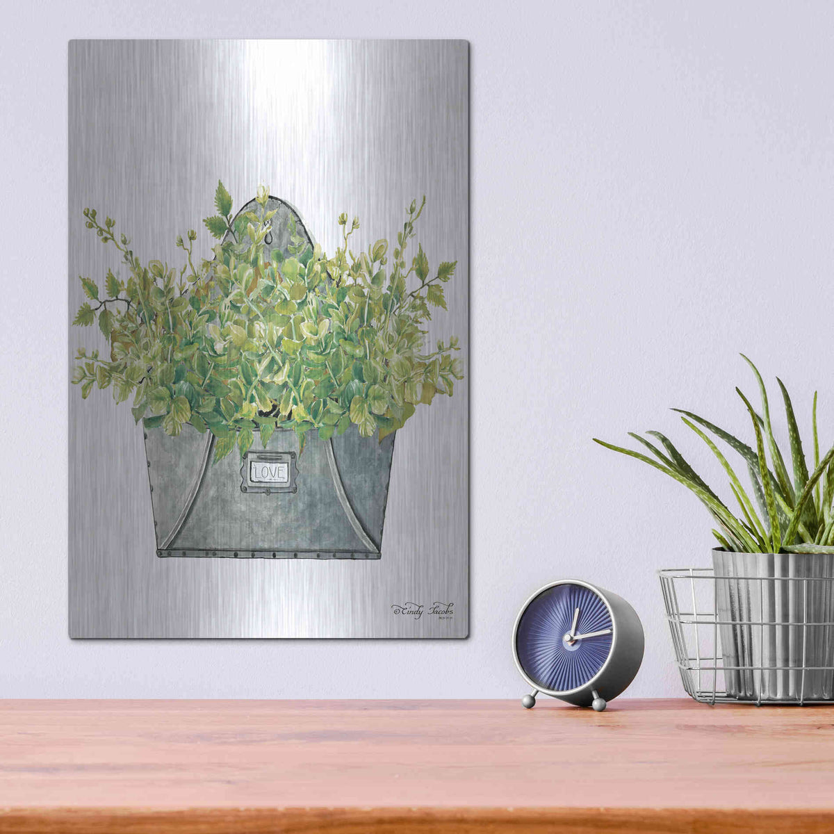 Luxe Metal Art 'Love Wall Box' by Cindy Jacobs, Metal Wall Art,12x16