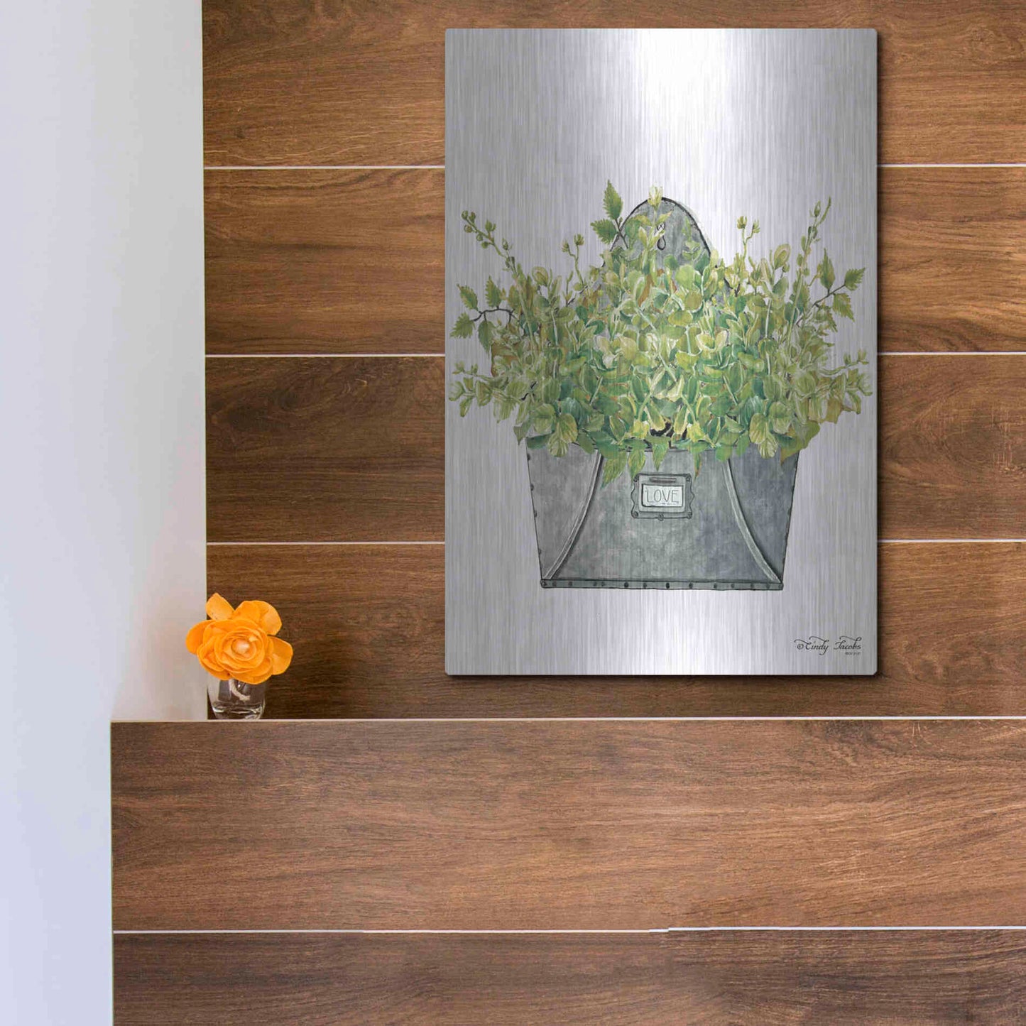 Luxe Metal Art 'Love Wall Box' by Cindy Jacobs, Metal Wall Art,12x16