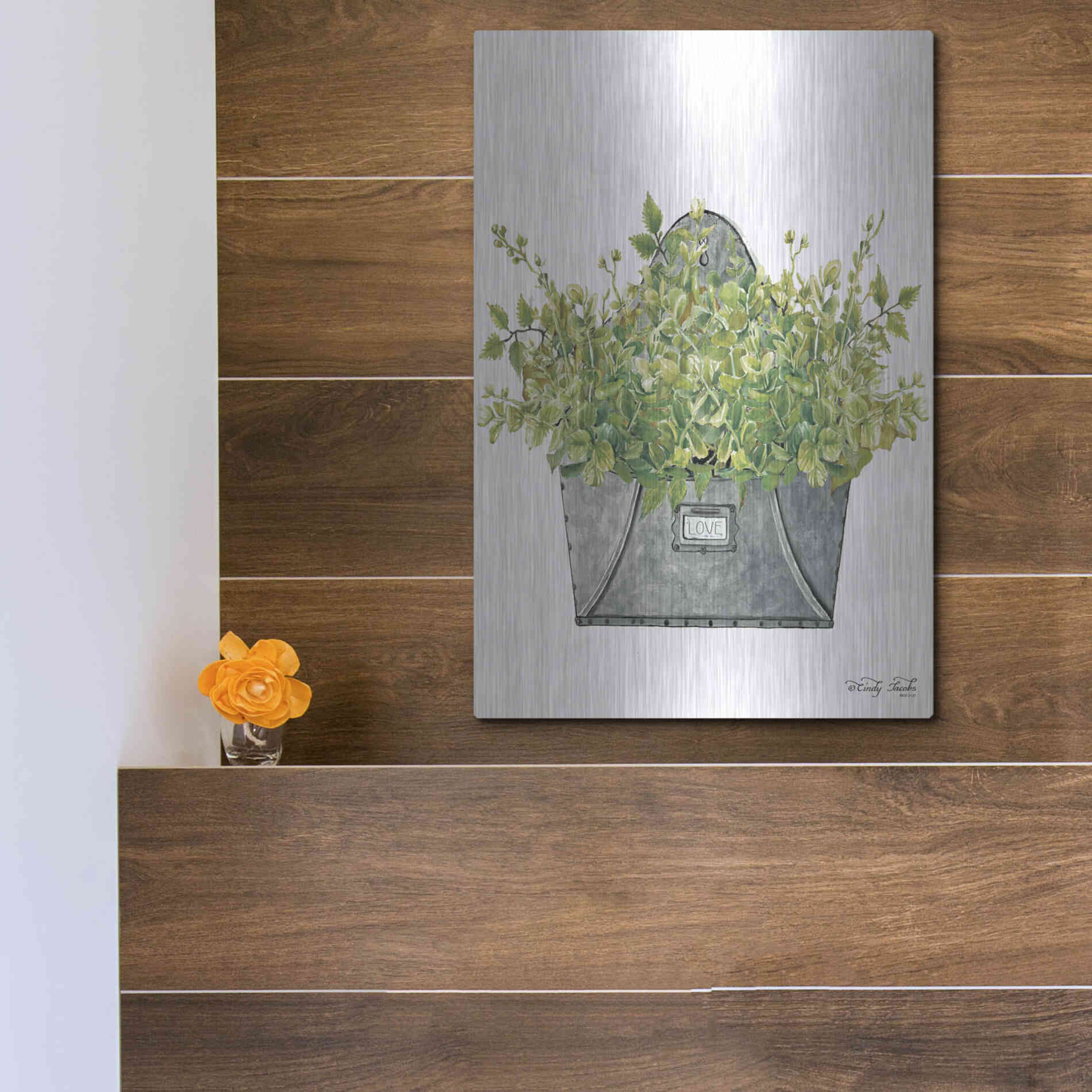 Luxe Metal Art 'Love Wall Box' by Cindy Jacobs, Metal Wall Art,12x16