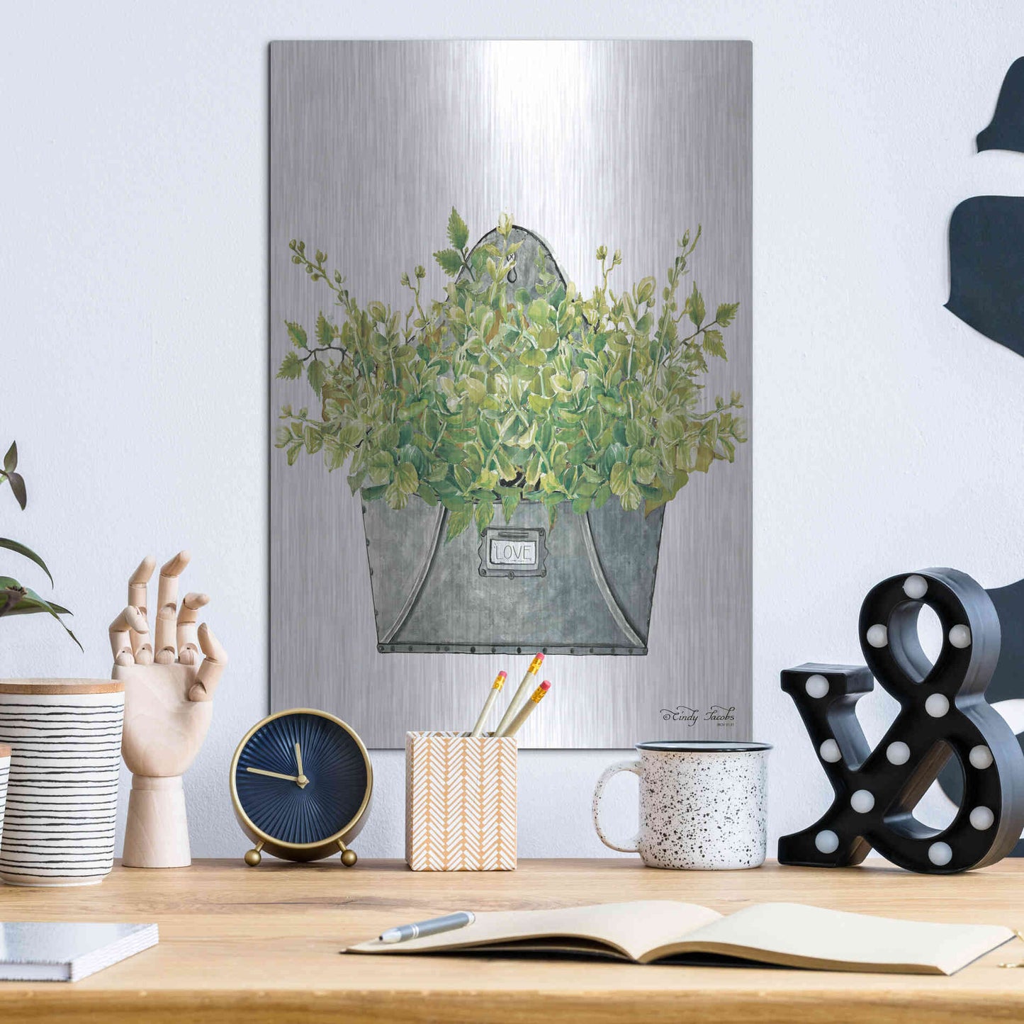 Luxe Metal Art 'Love Wall Box' by Cindy Jacobs, Metal Wall Art,12x16