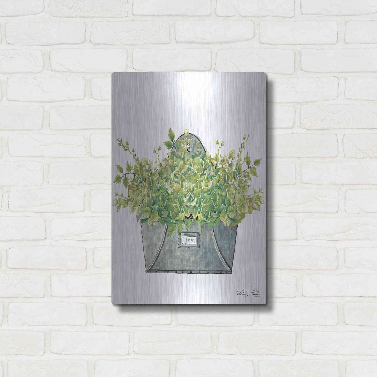 Luxe Metal Art 'Love Wall Box' by Cindy Jacobs, Metal Wall Art,16x24