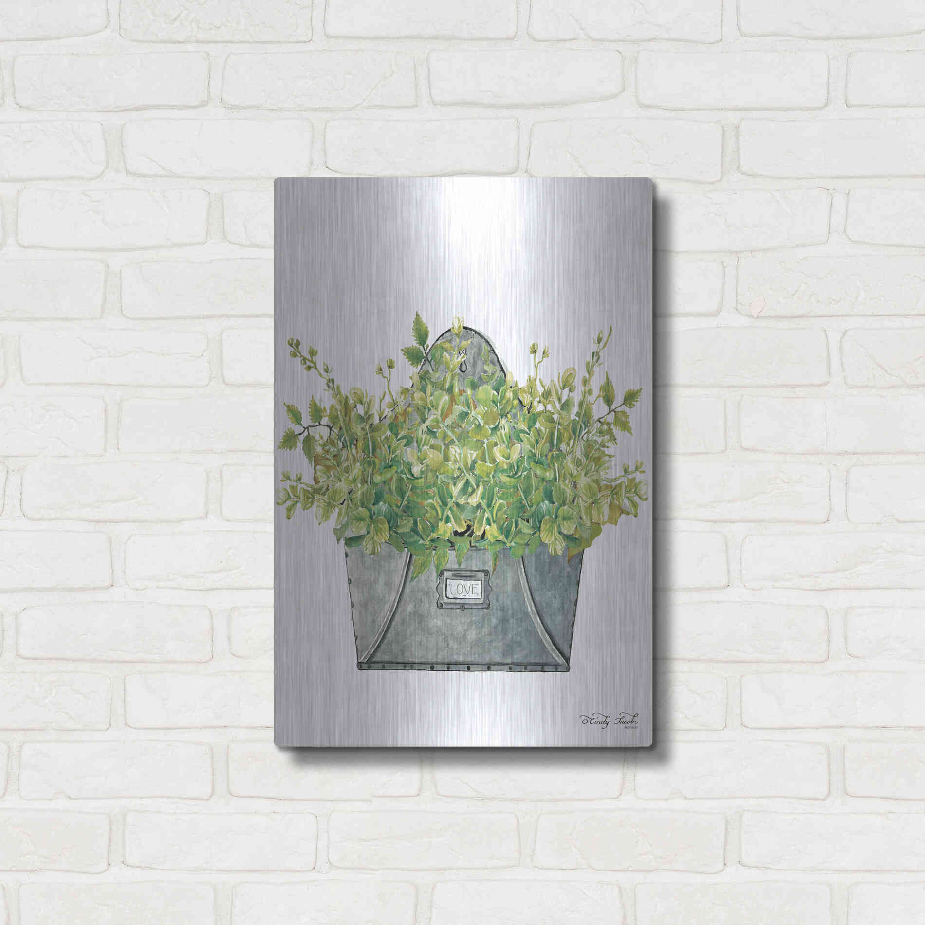 Luxe Metal Art 'Love Wall Box' by Cindy Jacobs, Metal Wall Art,16x24