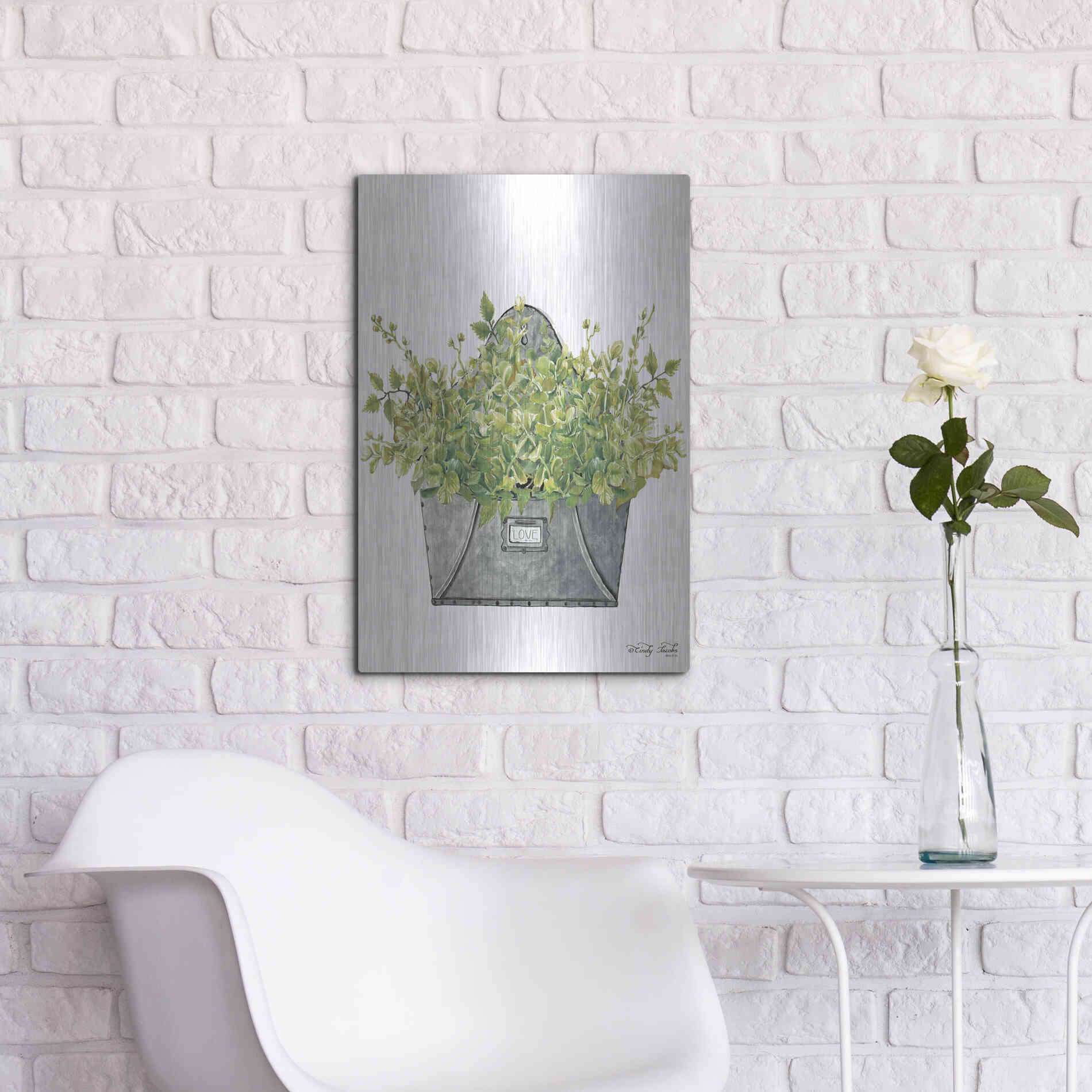 Luxe Metal Art 'Love Wall Box' by Cindy Jacobs, Metal Wall Art,16x24