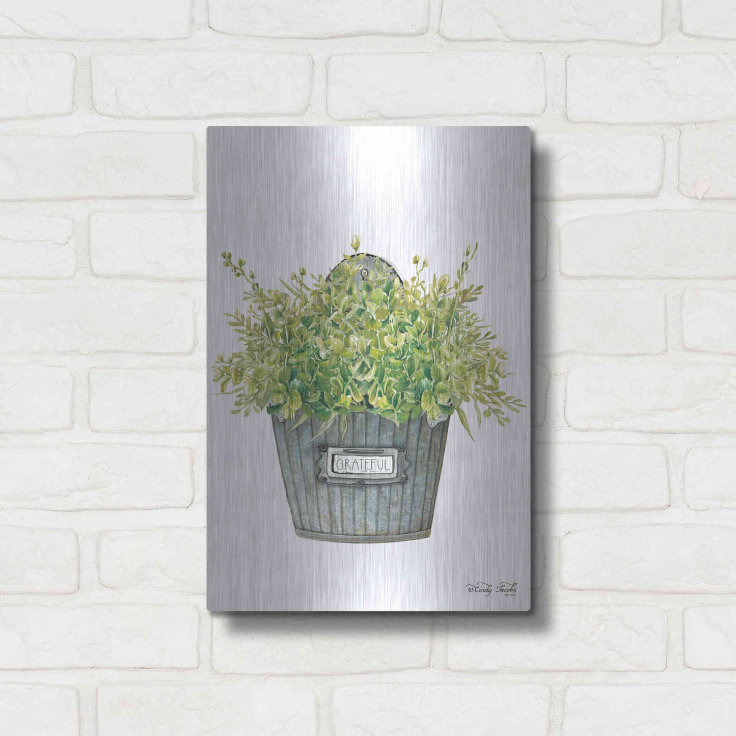 Luxe Metal Art 'Grateful Wall Box' by Cindy Jacobs, Metal Wall Art,12x16