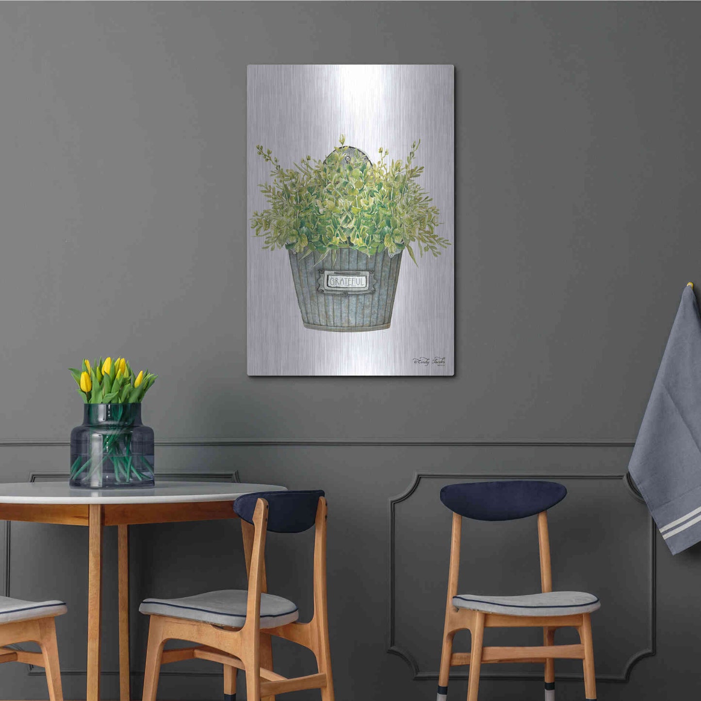 Luxe Metal Art 'Grateful Wall Box' by Cindy Jacobs, Metal Wall Art,24x36