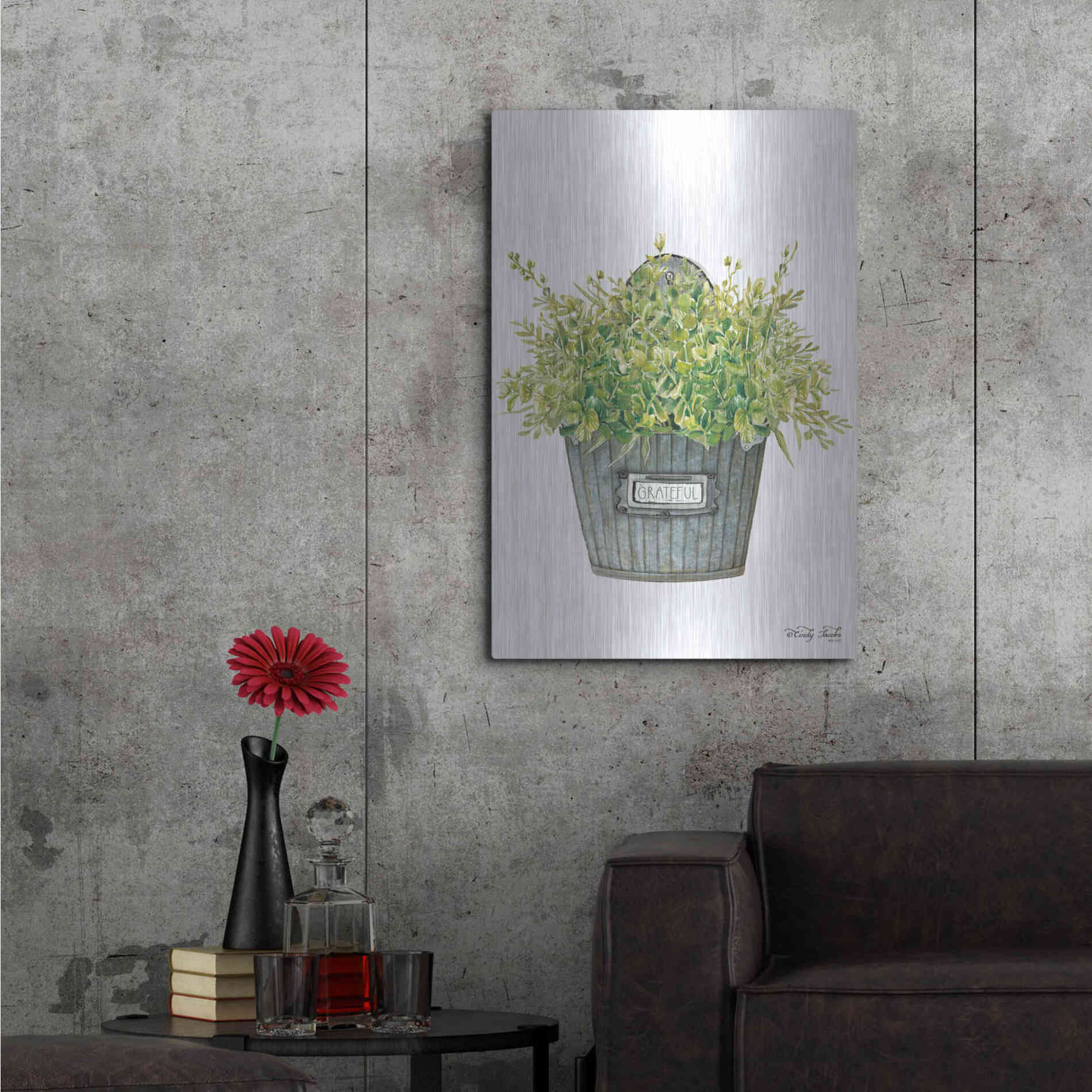 Luxe Metal Art 'Grateful Wall Box' by Cindy Jacobs, Metal Wall Art,24x36