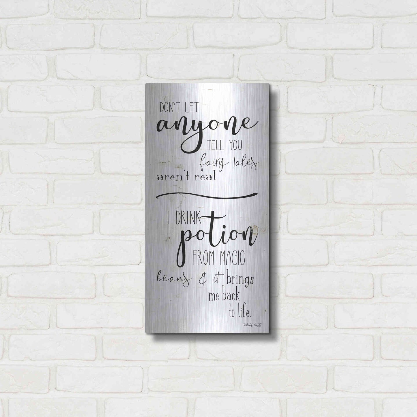 Luxe Metal Art 'Don't Let Anyone Tell you' by Cindy Jacobs, Metal Wall Art,12x24