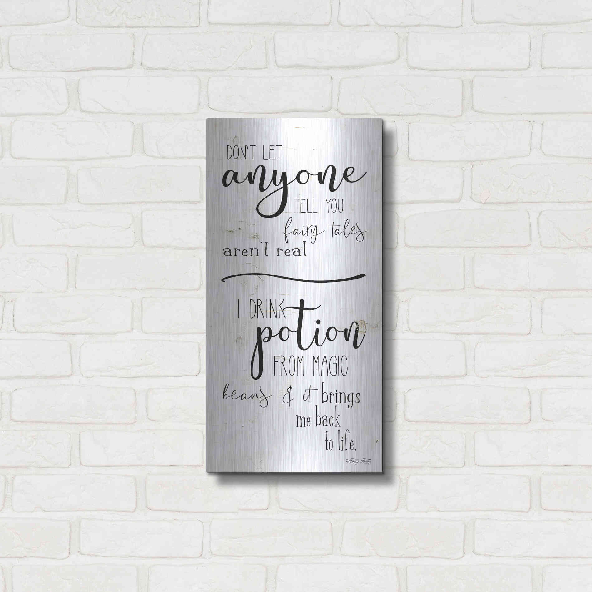 Luxe Metal Art 'Don't Let Anyone Tell you' by Cindy Jacobs, Metal Wall Art,12x24