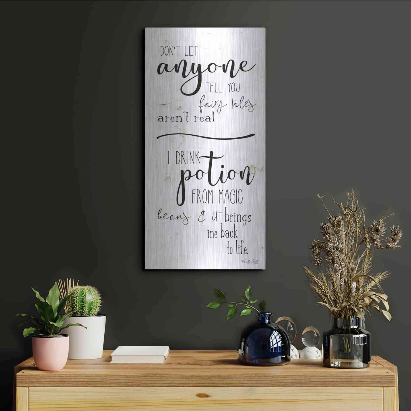 Luxe Metal Art 'Don't Let Anyone Tell you' by Cindy Jacobs, Metal Wall Art,12x24