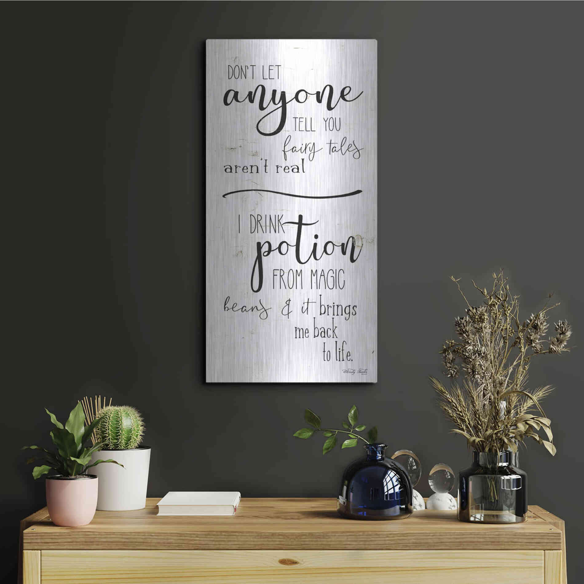 Luxe Metal Art 'Don't Let Anyone Tell you' by Cindy Jacobs, Metal Wall Art,12x24