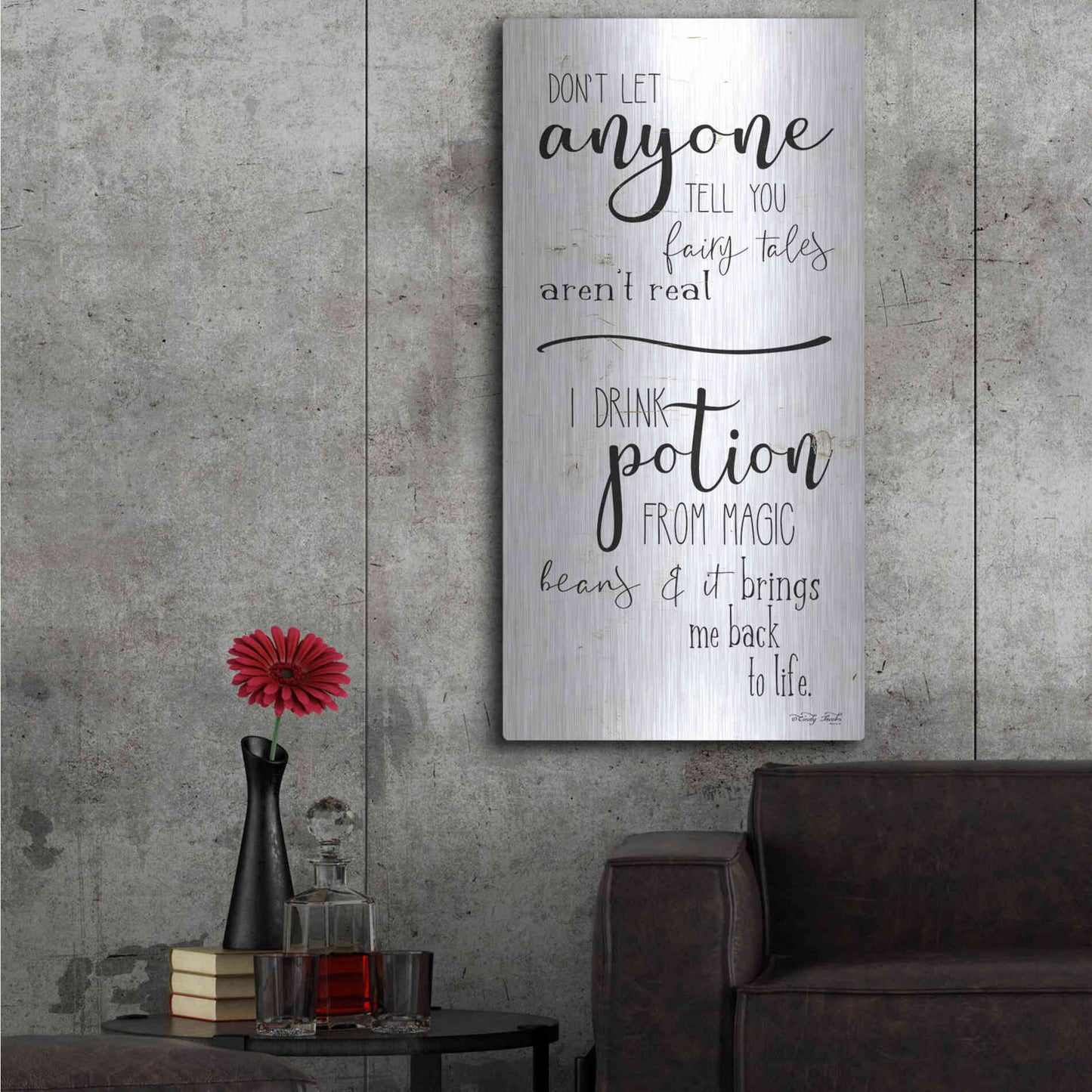 Luxe Metal Art 'Don't Let Anyone Tell you' by Cindy Jacobs, Metal Wall Art,24x48