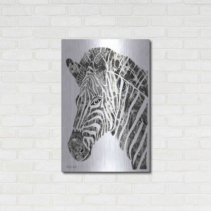 Luxe Metal Art 'Bright Zebra' by Cindy Jacobs, Metal Wall Art,24x36