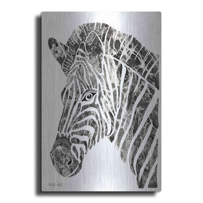 Luxe Metal Art 'Bright Zebra' by Cindy Jacobs, Metal Wall Art