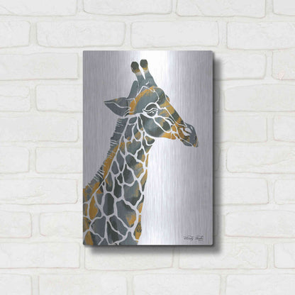 Luxe Metal Art 'Bright Giraffe I' by Cindy Jacobs, Metal Wall Art,12x16