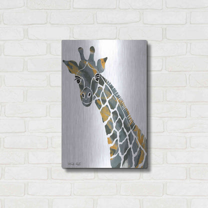 Luxe Metal Art 'Bright Giraffe II' by Cindy Jacobs, Metal Wall Art,16x24