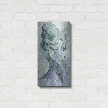Luxe Metal Art 'Mermaid Under the Sea' by Cindy Jacobs, Metal Wall Art,12x24