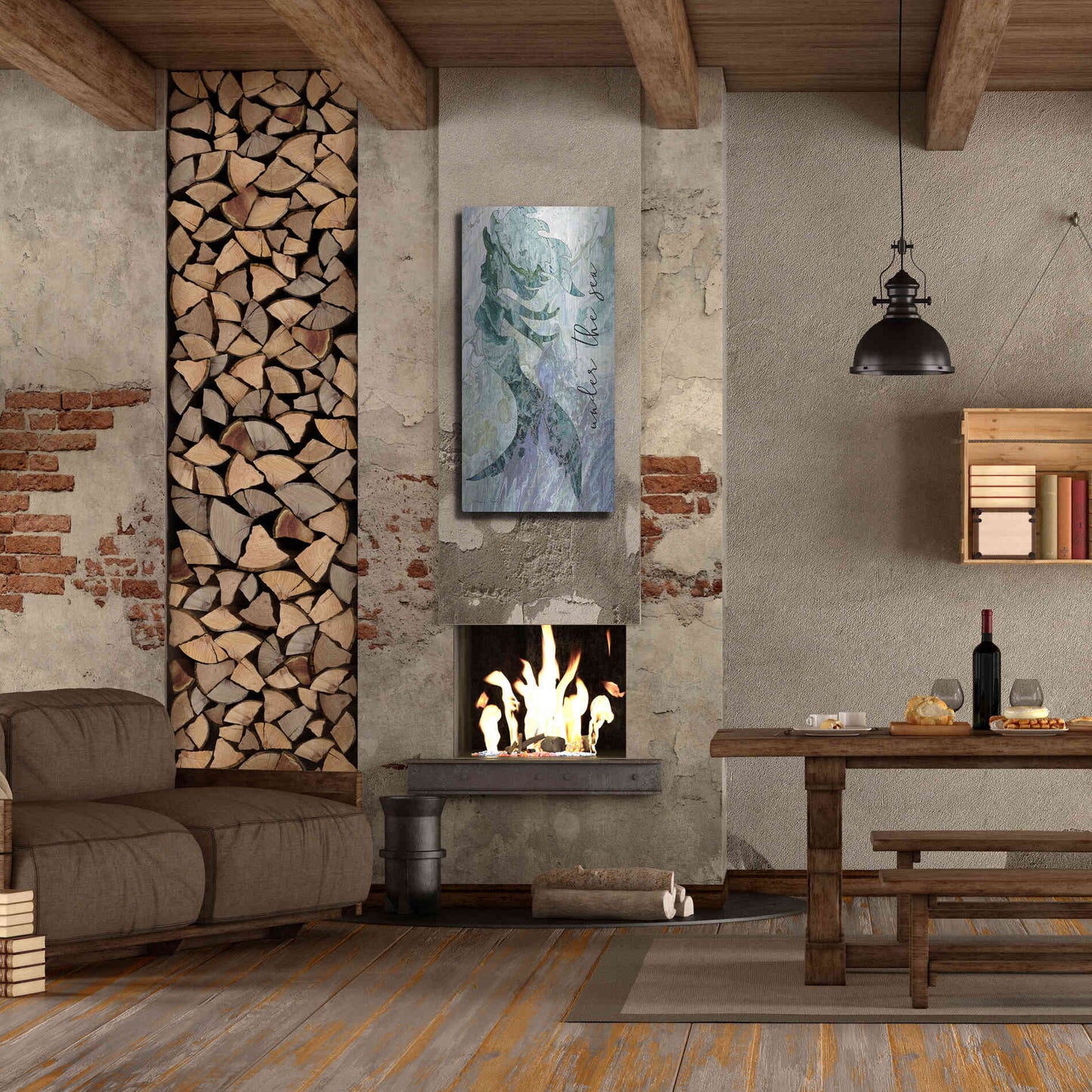 Luxe Metal Art 'Mermaid Under the Sea' by Cindy Jacobs, Metal Wall Art,24x48