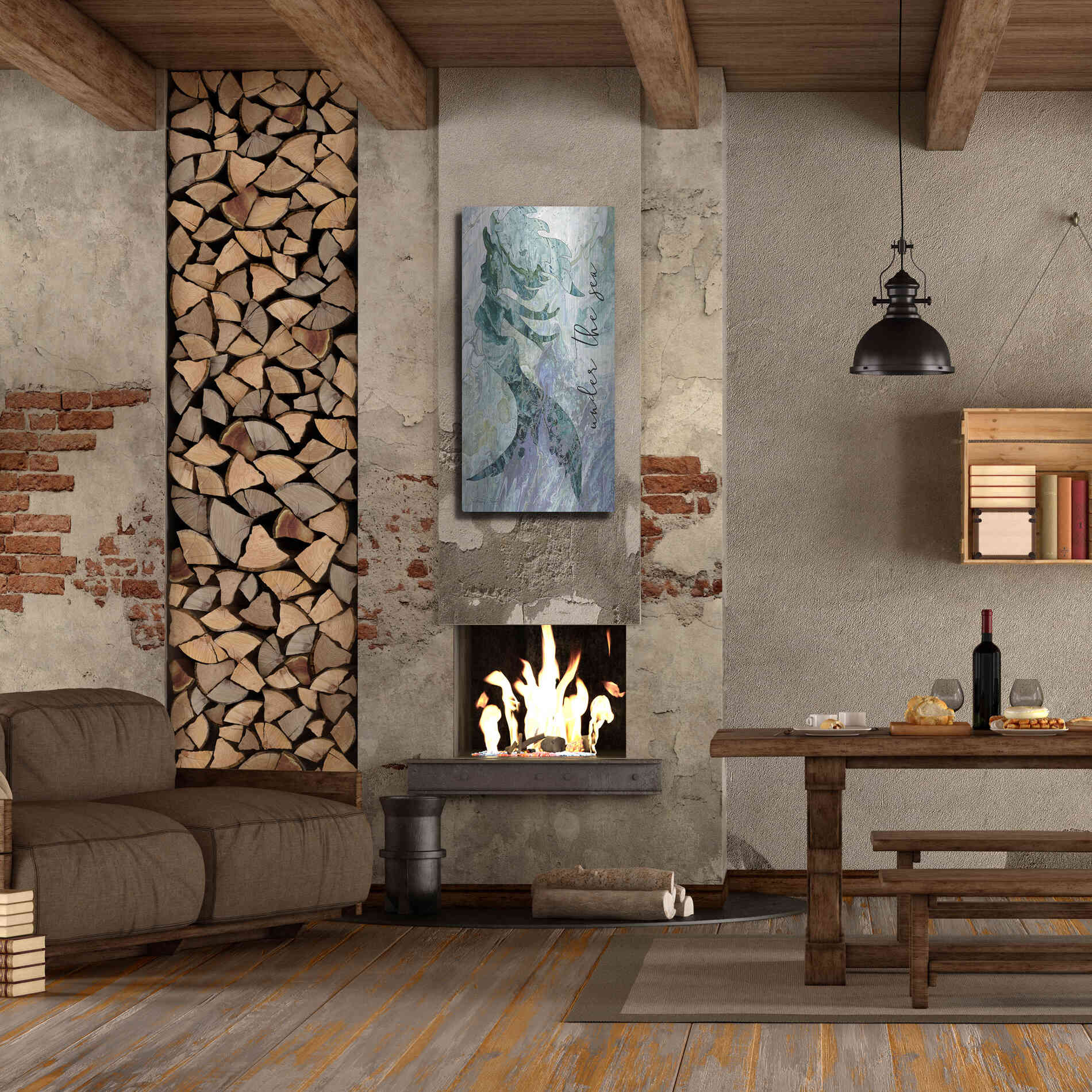 Luxe Metal Art 'Mermaid Under the Sea' by Cindy Jacobs, Metal Wall Art,24x48