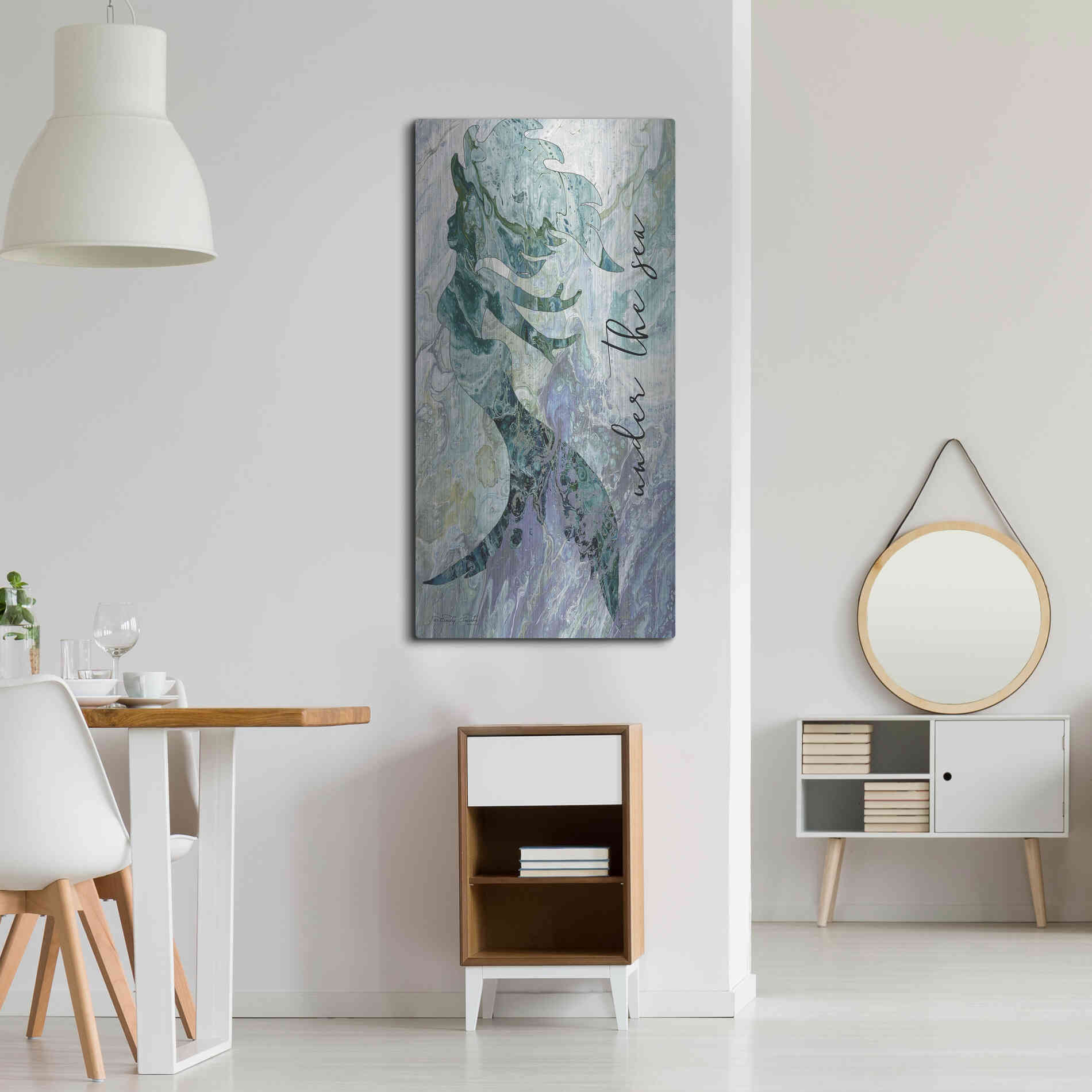 Luxe Metal Art 'Mermaid Under the Sea' by Cindy Jacobs, Metal Wall Art,24x48