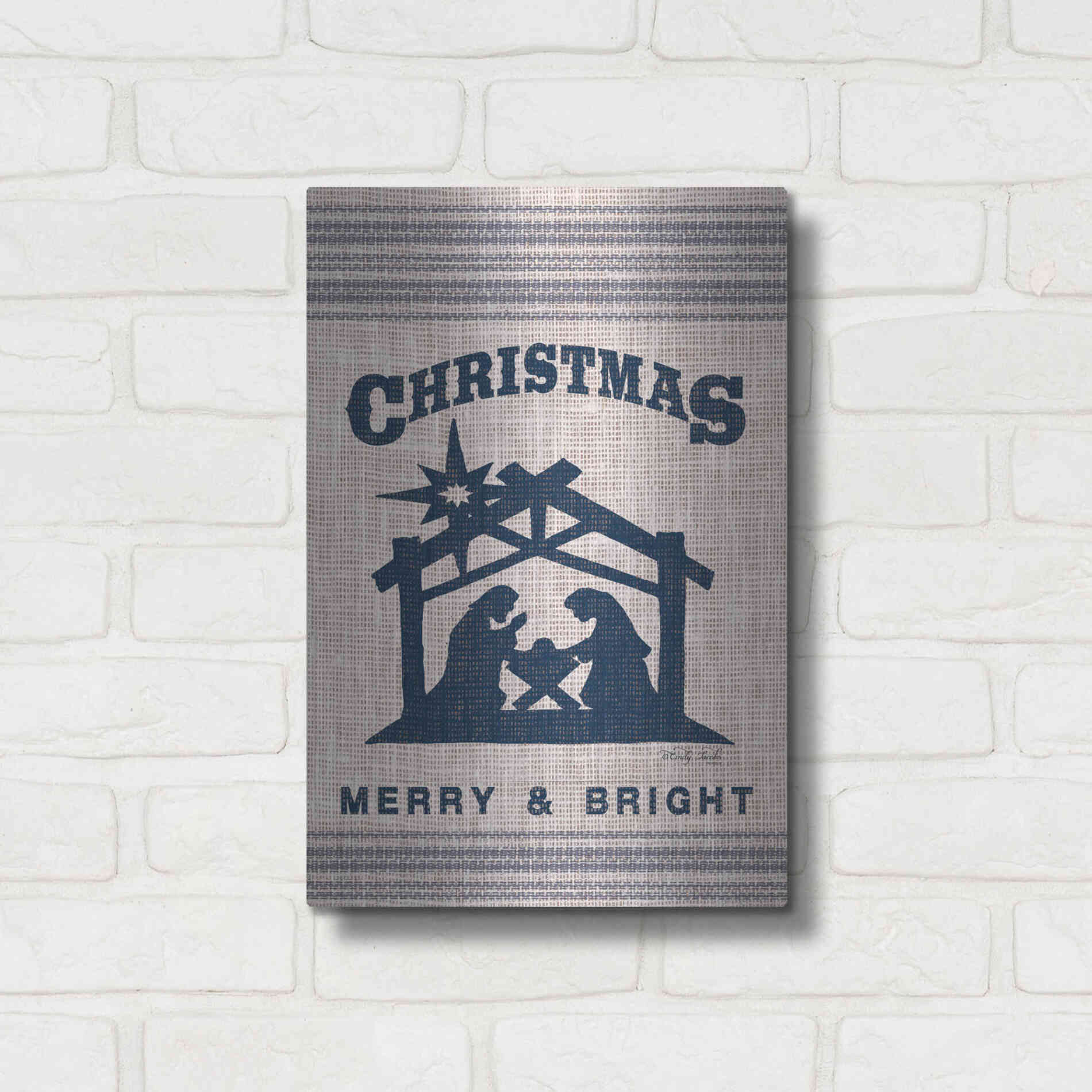 Luxe Metal Art 'Christmas Merry & Bright' by Cindy Jacobs, Metal Wall Art,12x16