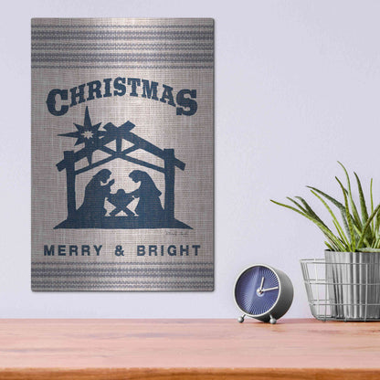 Luxe Metal Art 'Christmas Merry & Bright' by Cindy Jacobs, Metal Wall Art,12x16