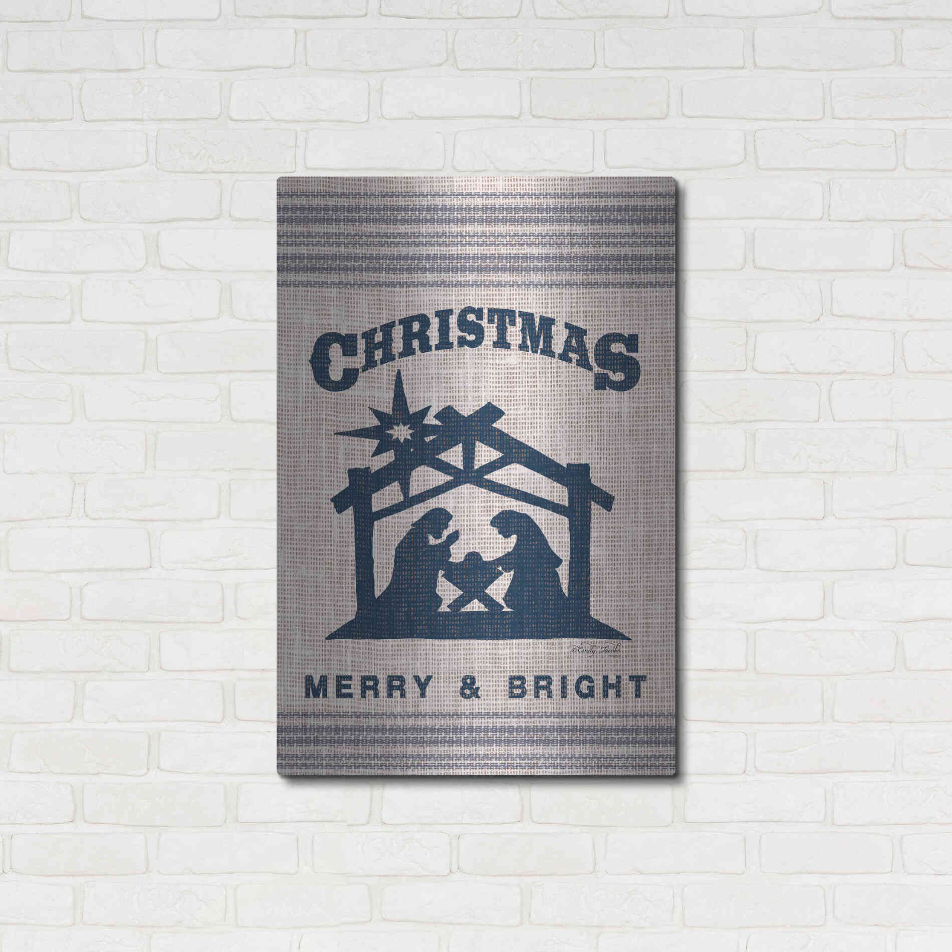 Luxe Metal Art 'Christmas Merry & Bright' by Cindy Jacobs, Metal Wall Art,24x36