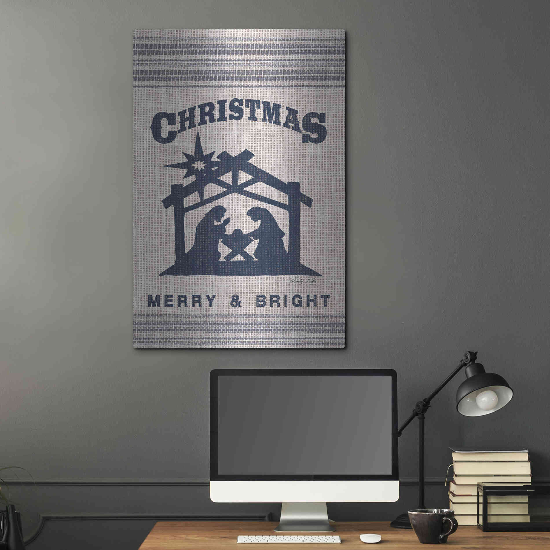 Luxe Metal Art 'Christmas Merry & Bright' by Cindy Jacobs, Metal Wall Art,24x36