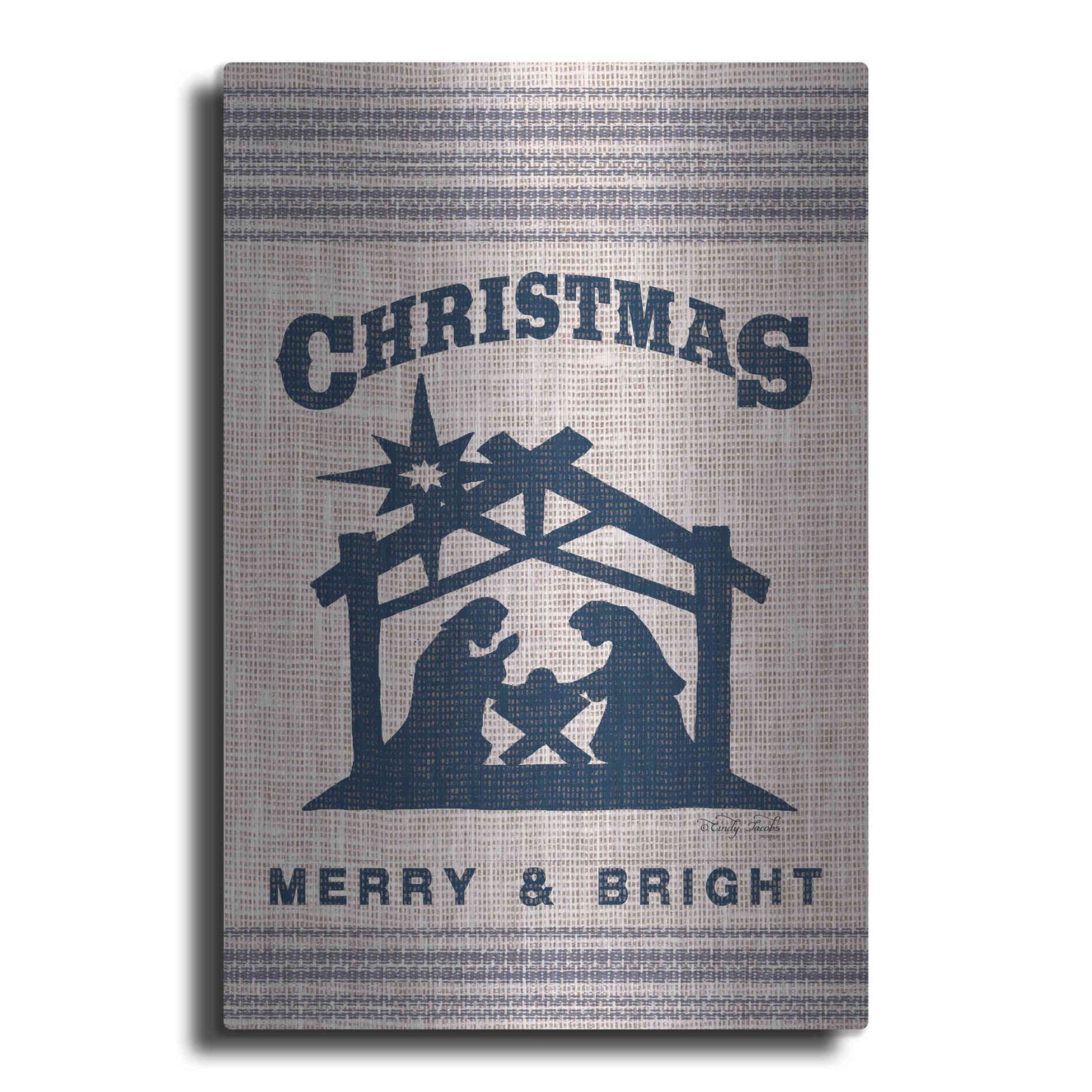 Luxe Metal Art 'Christmas Merry & Bright' by Cindy Jacobs, Metal Wall Art