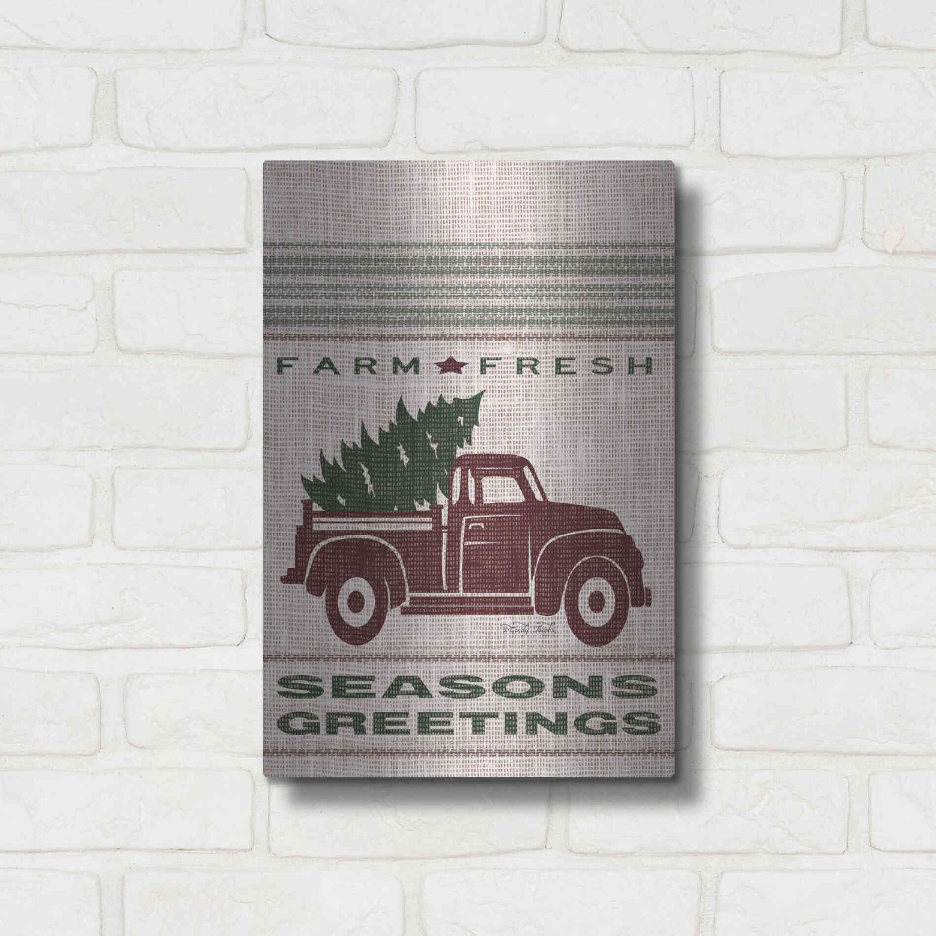 Luxe Metal Art 'Farm Fresh Seasons Greetings' by Cindy Jacobs, Metal Wall Art,12x16