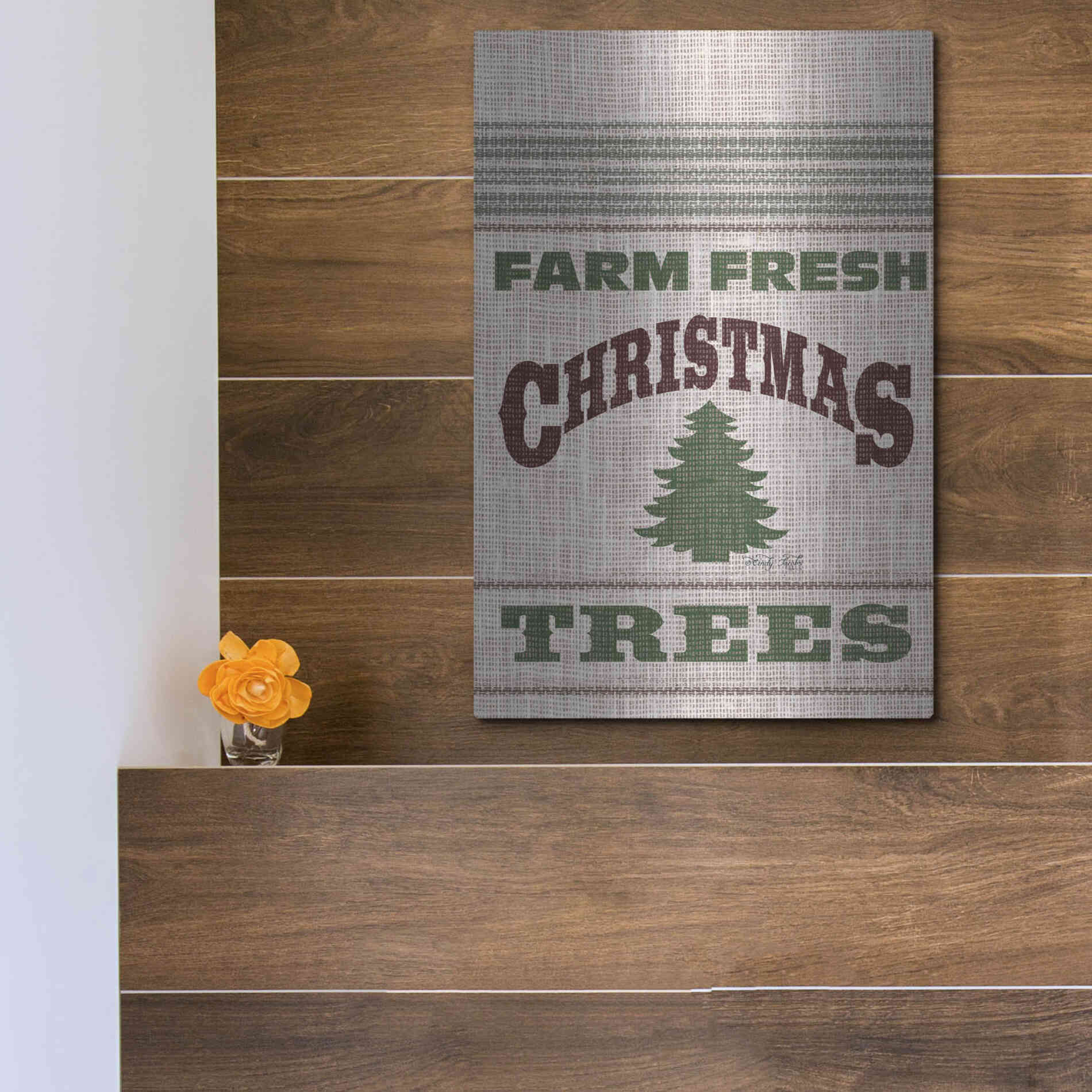Luxe Metal Art 'Farm Fresh Christmas Trees' by Cindy Jacobs, Metal Wall Art,12x16