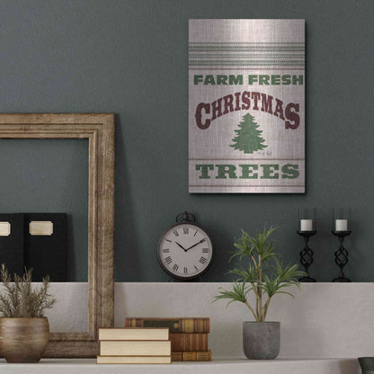 Luxe Metal Art 'Farm Fresh Christmas Trees' by Cindy Jacobs, Metal Wall Art,12x16