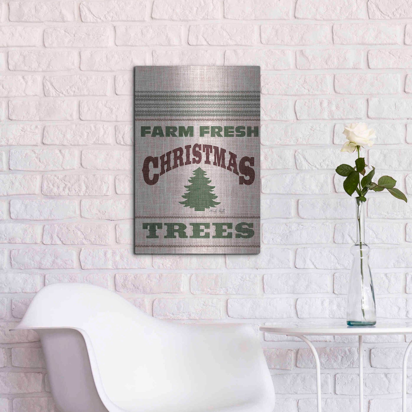 Luxe Metal Art 'Farm Fresh Christmas Trees' by Cindy Jacobs, Metal Wall Art,16x24