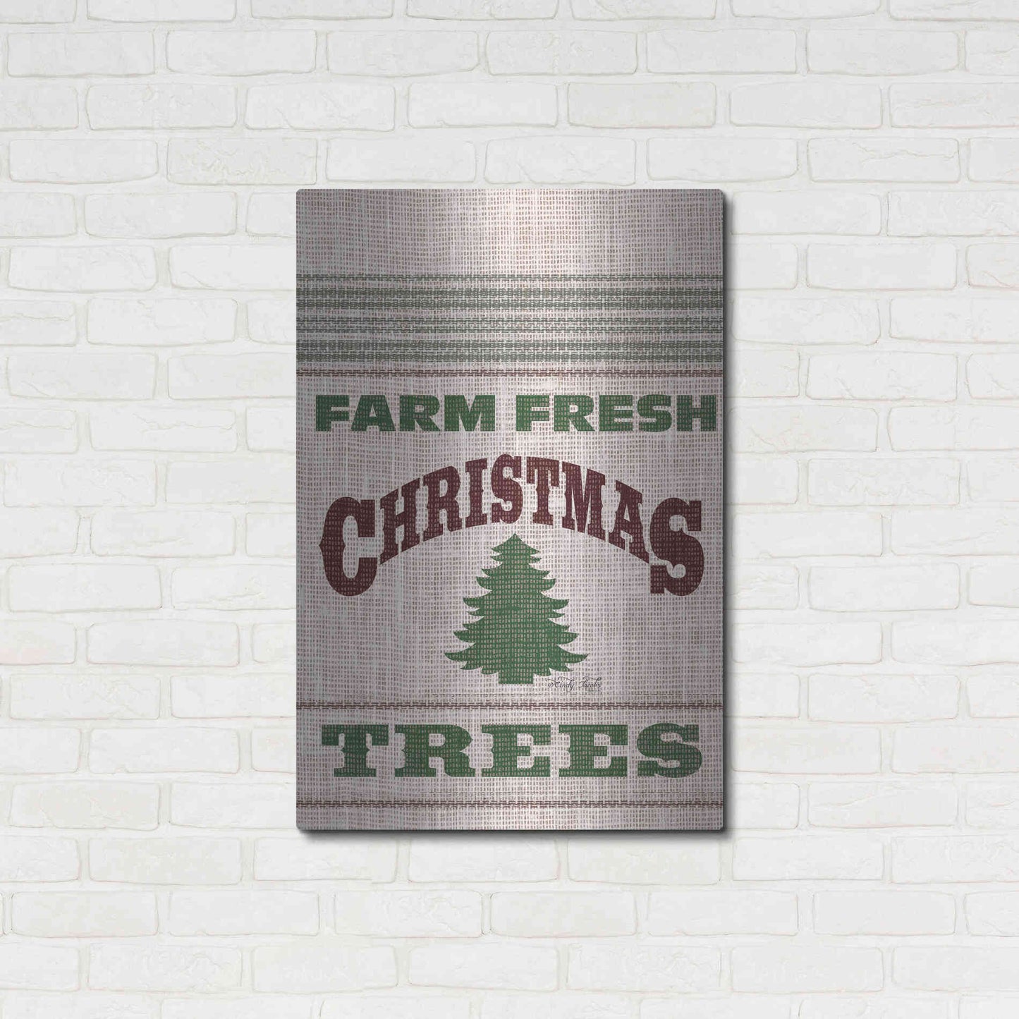 Luxe Metal Art 'Farm Fresh Christmas Trees' by Cindy Jacobs, Metal Wall Art,24x36