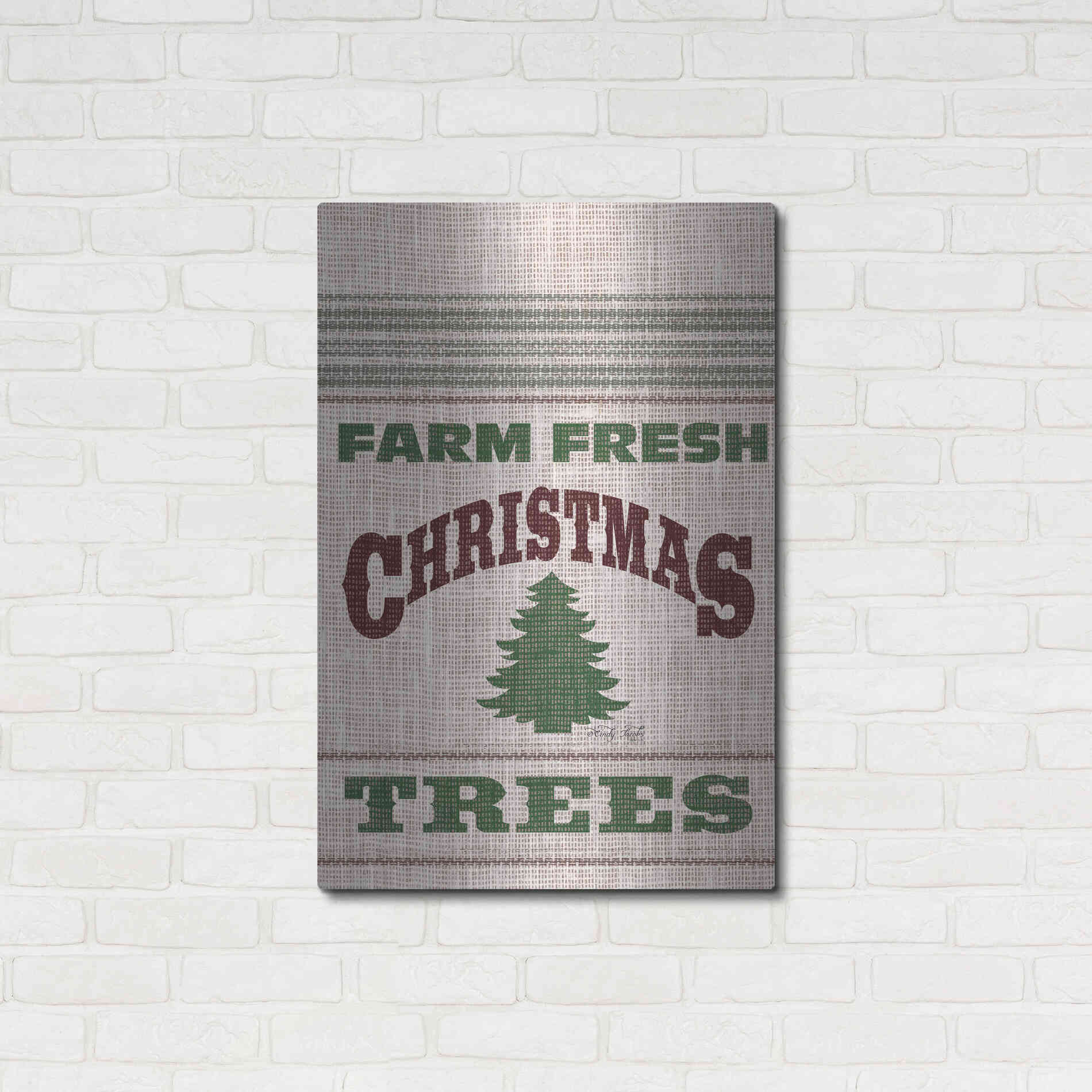 Luxe Metal Art 'Farm Fresh Christmas Trees' by Cindy Jacobs, Metal Wall Art,24x36
