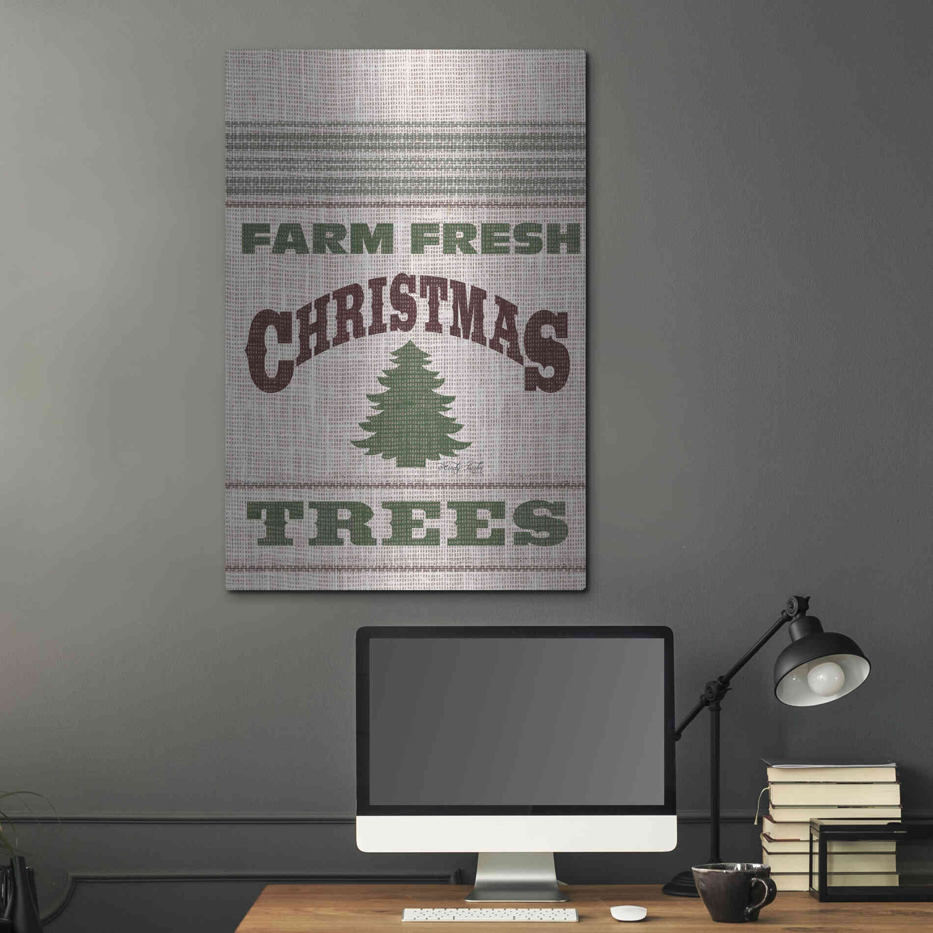 Luxe Metal Art 'Farm Fresh Christmas Trees' by Cindy Jacobs, Metal Wall Art,24x36
