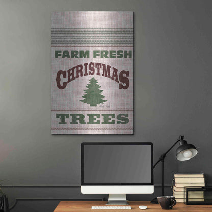 Luxe Metal Art 'Farm Fresh Christmas Trees' by Cindy Jacobs, Metal Wall Art,24x36
